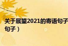 關(guān)于展望2021的寄語句子大全（新一年用心生活努力拼搏的句子）
