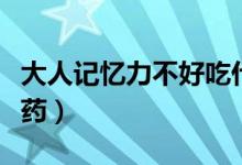 大人記憶力不好吃什么藥（記憶力不好吃什么藥）