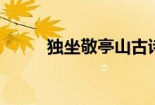 獨(dú)坐敬亭山古詩(shī)（了解一下作者）