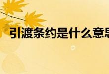 引渡條約是什么意思（大家可以了解一下）