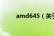 amd645（關(guān)于amd645的介紹）