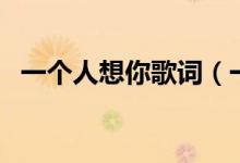 一個(gè)人想你歌詞（一個(gè)人想你歌詞是什么）
