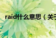 raid什么意思（關(guān)于raid什么意思的介紹）