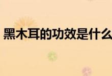 黑木耳的功效是什么（黑木耳對(duì)身體的好處）