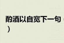 酌酒以自寬下一句（酌酒以自寬下一句是什么）