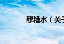 醪糟水（關(guān)于醪糟水的介紹）