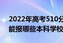 2022年高考510分能考上什么大學(xué)（510分能報(bào)哪些本科學(xué)校）
