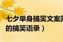 七夕單身搞笑文案簡短（七夕單身狗發(fā)朋友圈的搞笑語錄）