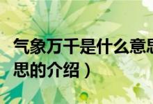 氣象萬千是什么意思（關(guān)于氣象萬千是什么意思的介紹）