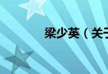 梁少英（關(guān)于梁少英的介紹）