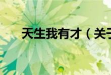 天生我有才（關(guān)于天生我有才的介紹）