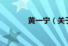 黃一寧（關(guān)于黃一寧的介紹）