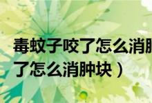 毒蚊子咬了怎么消腫止疼用什么藥（毒蚊子咬了怎么消腫塊）