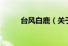 臺(tái)風(fēng)白鹿（關(guān)于臺(tái)風(fēng)白鹿的介紹）