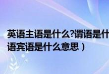 英語(yǔ)主語(yǔ)是什么?謂語(yǔ)是什么?賓語(yǔ)是什么?（英語(yǔ)中的主語(yǔ)謂語(yǔ)賓語(yǔ)是什么意思）