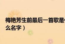 梅艷芳生前最后一首歌是什么（梅艷芳生前最后一首歌叫什么名字）