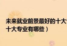 未來就業(yè)前景最好的十大專業(yè)男孩子（未來就業(yè)前景最好的十大專業(yè)有哪些）