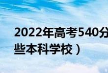 2022年高考540分能考上什么大學(xué)（能報哪些本科學(xué)校）