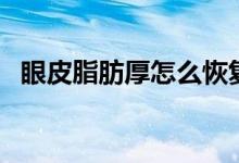 眼皮脂肪厚怎么恢復(fù)（眼皮脂肪厚怎么辦）