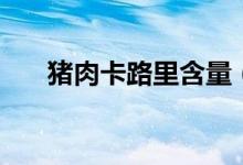 豬肉卡路里含量（豬肉卡路里是多少）