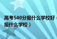 高考540分報(bào)什么學(xué)校好（2022高考530分-540分左右適合報(bào)什么學(xué)校）