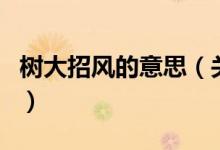 樹大招風(fēng)的意思（關(guān)于樹大招風(fēng)的意思的介紹）