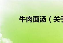 牛肉面湯（關(guān)于牛肉面湯的介紹）
