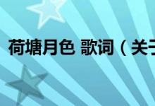 荷塘月色 歌詞（關(guān)于荷塘月色 歌詞的介紹）