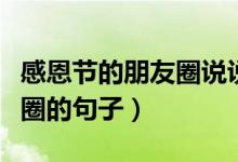 感恩節(jié)的朋友圈說(shuō)說(shuō)心情（適合感恩節(jié)發(fā)朋友圈的句子）
