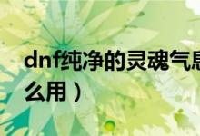 dnf純凈的靈魂氣息（dnf純凈的靈魂氣息怎么用）