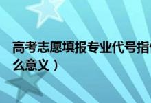 高考志愿填報專業(yè)代號指什么（高考志愿填報專業(yè)代號有什么意義）