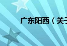 廣東陽西（關(guān)于廣東陽西的介紹）