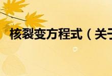 核裂變方程式（關(guān)于核裂變方程式的介紹）