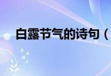 白露節(jié)氣的詩句（適合白露節(jié)氣的詩句）