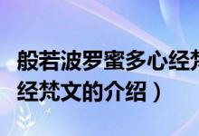般若波羅蜜多心經(jīng)梵文（關于般若波羅蜜多心經(jīng)梵文的介紹）