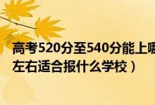 高考520分至540分能上哪個(gè)學(xué)校（2022高考500分-520分左右適合報(bào)什么學(xué)校）