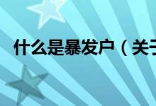 什么是暴發(fā)戶（關于什么是暴發(fā)戶的介紹）