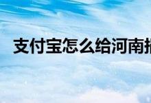 支付寶怎么給河南捐款（支付寶如何捐款）