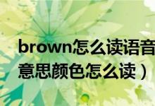 brown怎么讀語(yǔ)音什么意思（brown是什么意思顏色怎么讀）