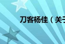 刀客楊佳（關(guān)于刀客楊佳的介紹）