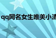 qq網(wǎng)名女生唯美小清新（小清新網(wǎng)名有哪些）