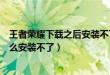 王者榮耀下載之后安裝不了為什么（下載王者榮耀之后為什么安裝不了）