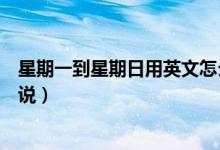 星期一到星期日用英文怎么讀（星期一到星期日用英文怎么說）