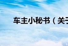 車主小秘書（關(guān)于車主小秘書的介紹）
