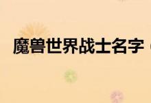 魔獸世界戰(zhàn)士名字（魔獸世界是什么游戲）