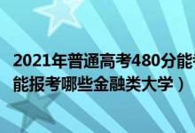 2021年普通高考480分能考啥大學（2022年高考480分左右能報考哪些金融類大學）