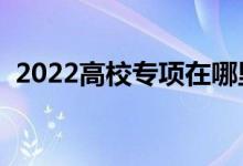 2022高校專項(xiàng)在哪里填志愿（有什么要求）