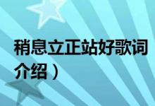 稍息立正站好歌詞（關(guān)于稍息立正站好歌詞的介紹）