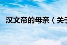 漢文帝的母親（關(guān)于漢文帝的母親的介紹）