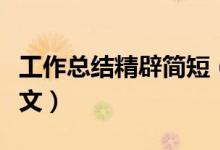 工作總結(jié)精辟簡(jiǎn)短（公司員工個(gè)人工作總結(jié)范文）